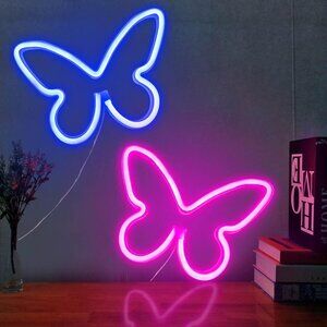 2 Pcs butterfly neon signs 9x6.5 inch